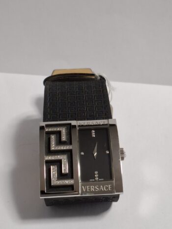Versace Black Diamonds Stainless Steel Leather V-Greca 64Q91F Women's Wristwatch 36 mm