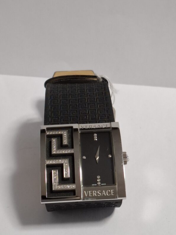 Versace Black Diamonds Stainless Steel Leather V-Greca 64Q91F Women's Wristwatch 36 mm