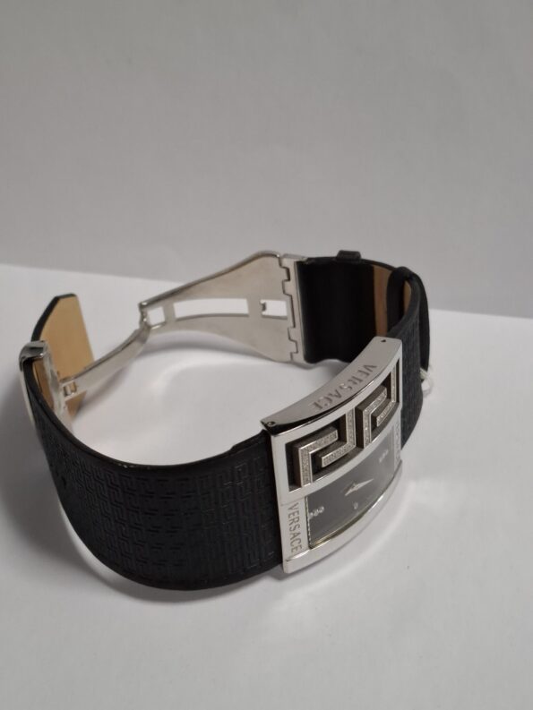 Versace Black Diamonds Stainless Steel Leather V-Greca 64Q91F Women's Wristwatch 36 mm - Image 4